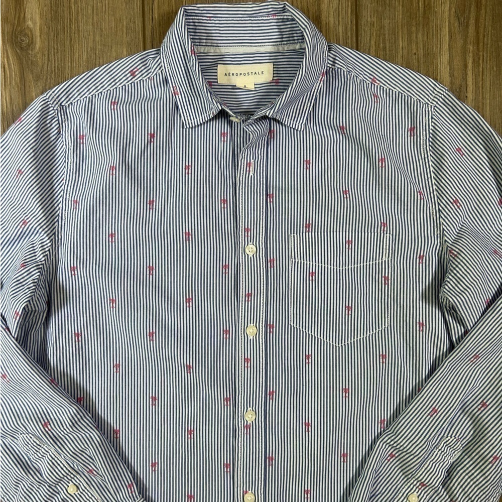 Aeropostale | Palm Trees Button down Shirt (Small) - Picture 4 of 10